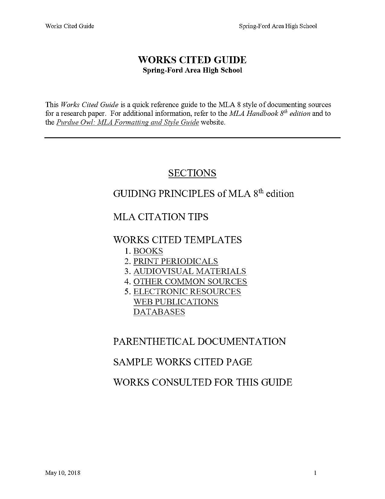 purdueowl mla citation journal article in a database