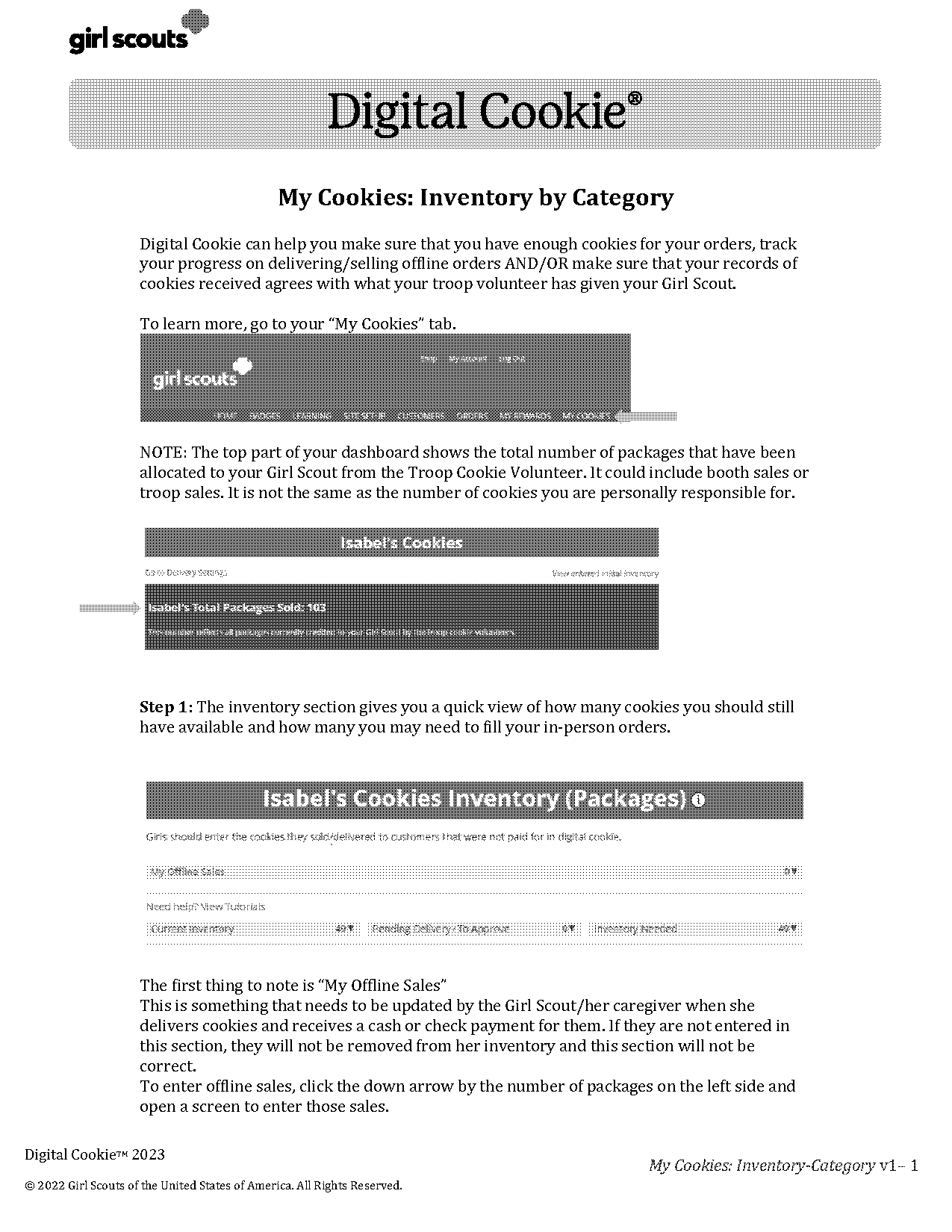 girl scout cookie troop inventory spreadsheet