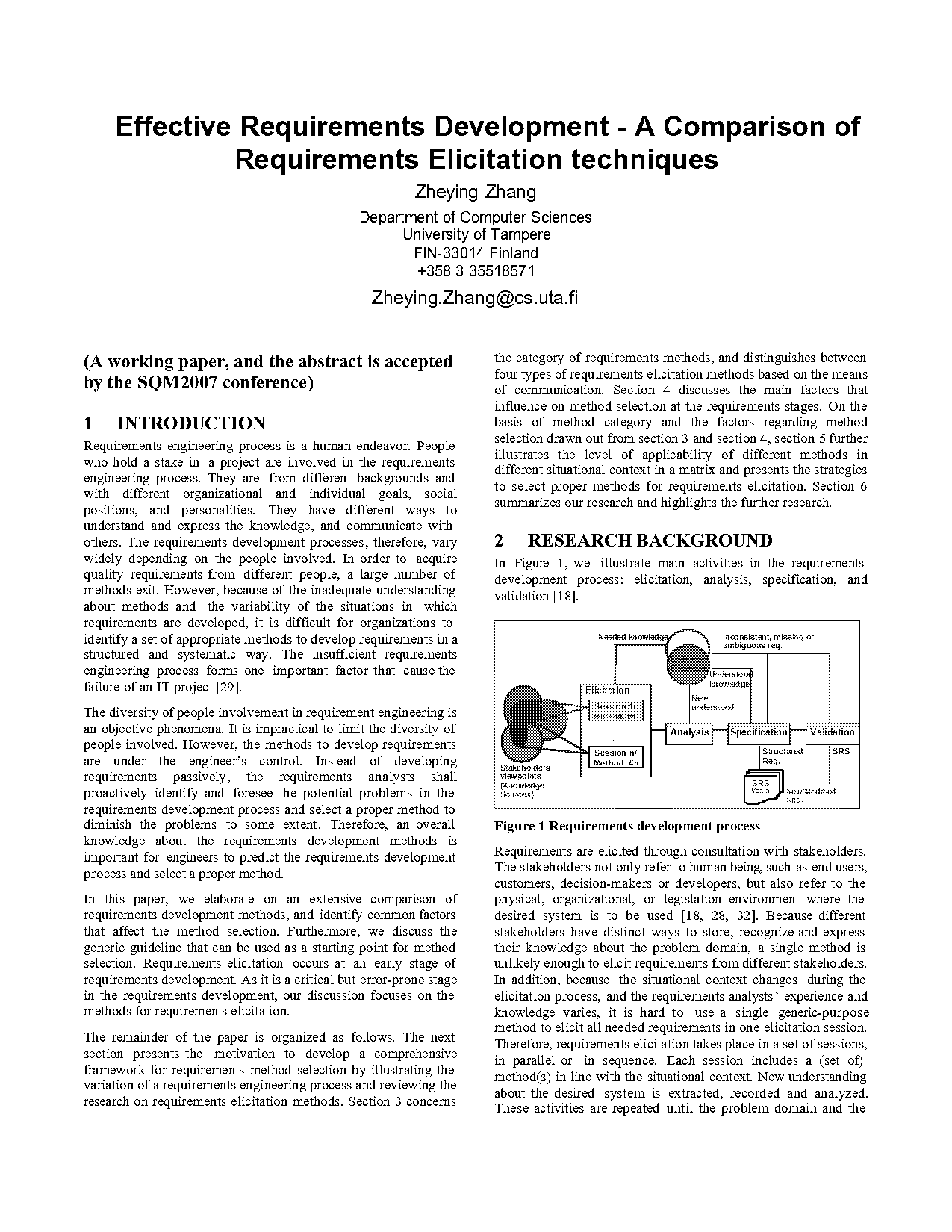 elicitation techniques in requirements engineering